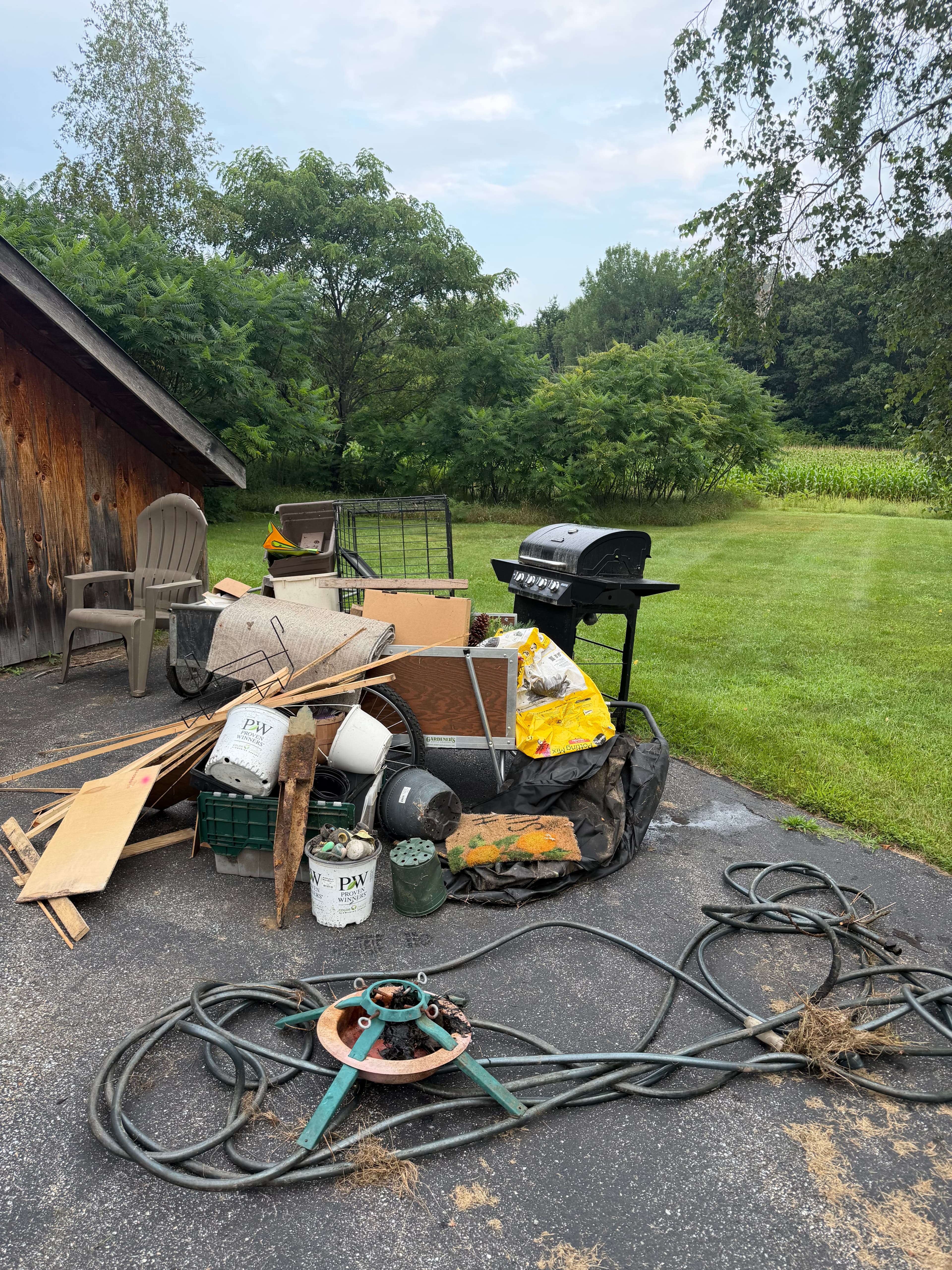 Before — ½ trailer load Haul or Nothing Vermont job