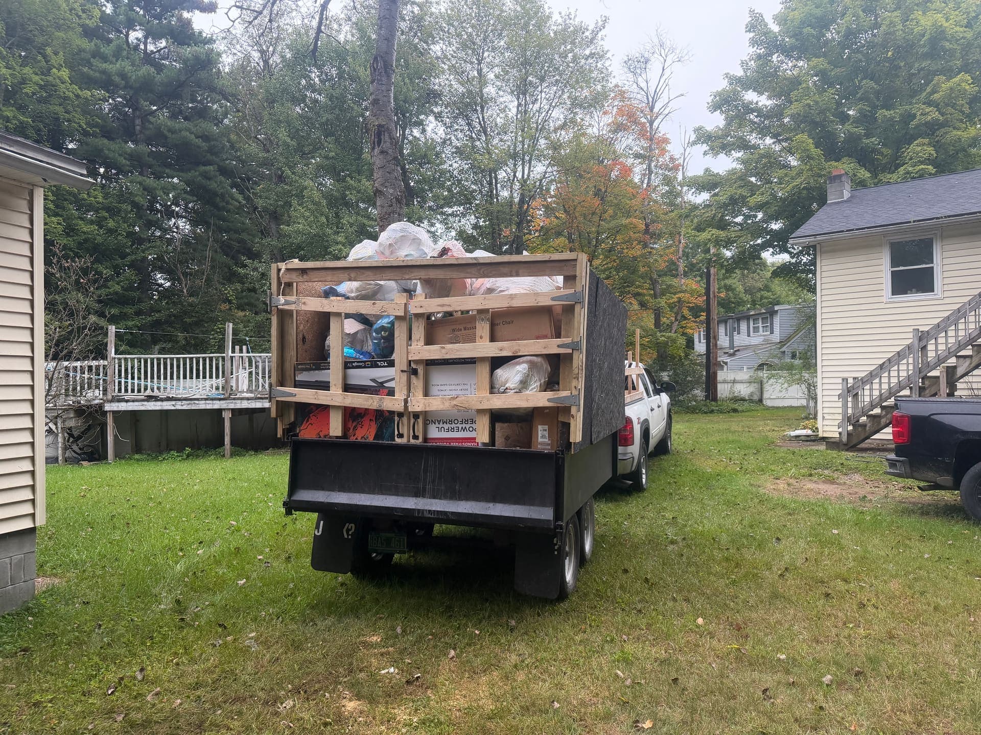 One full trailer load of junk removal in Vermont